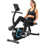 SPORTNOW Recumbent Exercise Bike With Bluetooth, App Connectivity, Wheels