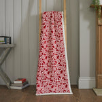 Flakes Sherpa Printed Soft Throw | 125cm x 150cm | Red