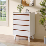Modern 4-tier Storage Cabinet Chest, 60cm/80cm Wide Elegant Bedroom Organizer With Spacious Drawers | Small
