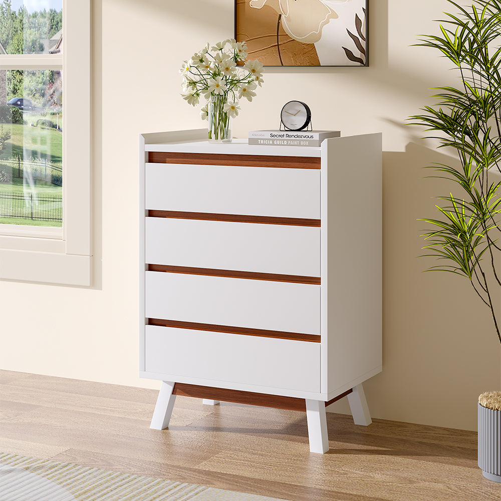 Modern 4-tier Storage Cabinet Chest, 60cm/80cm Wide Elegant Bedroom Organizer With Spacious Drawers | Small