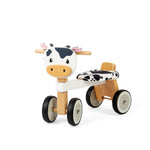 Wooden Ride On Cow, Sturdy Handlebars And Fluffy Seat