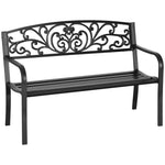 Metal Garden Bench 2 Seater Outdoor