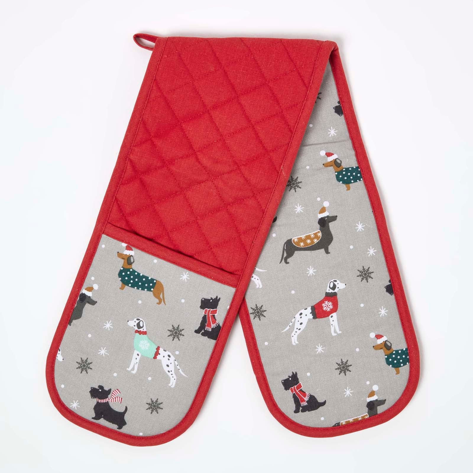 Dog Christmas Double Oven Glove