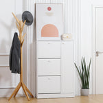 4 Compartment Shoe Storage Cabinet Shelves Footwear