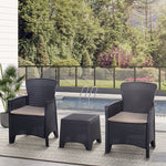 3-pcs Conversation Set Rattan Sofa Furniture Set W/ Cushion