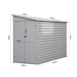 Durable Zinc Steel Metal Garden Shed 4.7×8.86ft – Waterproof Outdoor Storage House For Tools And Garden Equipment, White | White