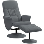 Pu Leather Armchair And Footrest Swivel Recliner W/ Ottoman | One Size | Grey