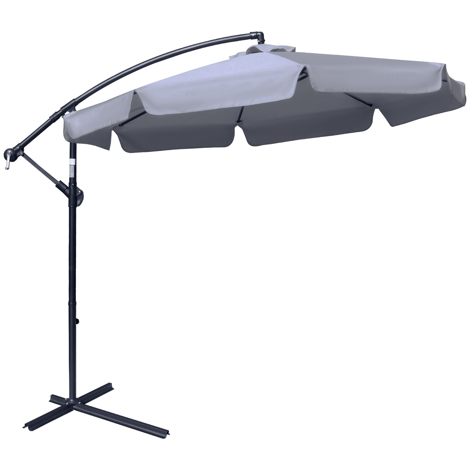 2.7m Cantilever Parasol Banana W/ Crank Handle | Dark Gray