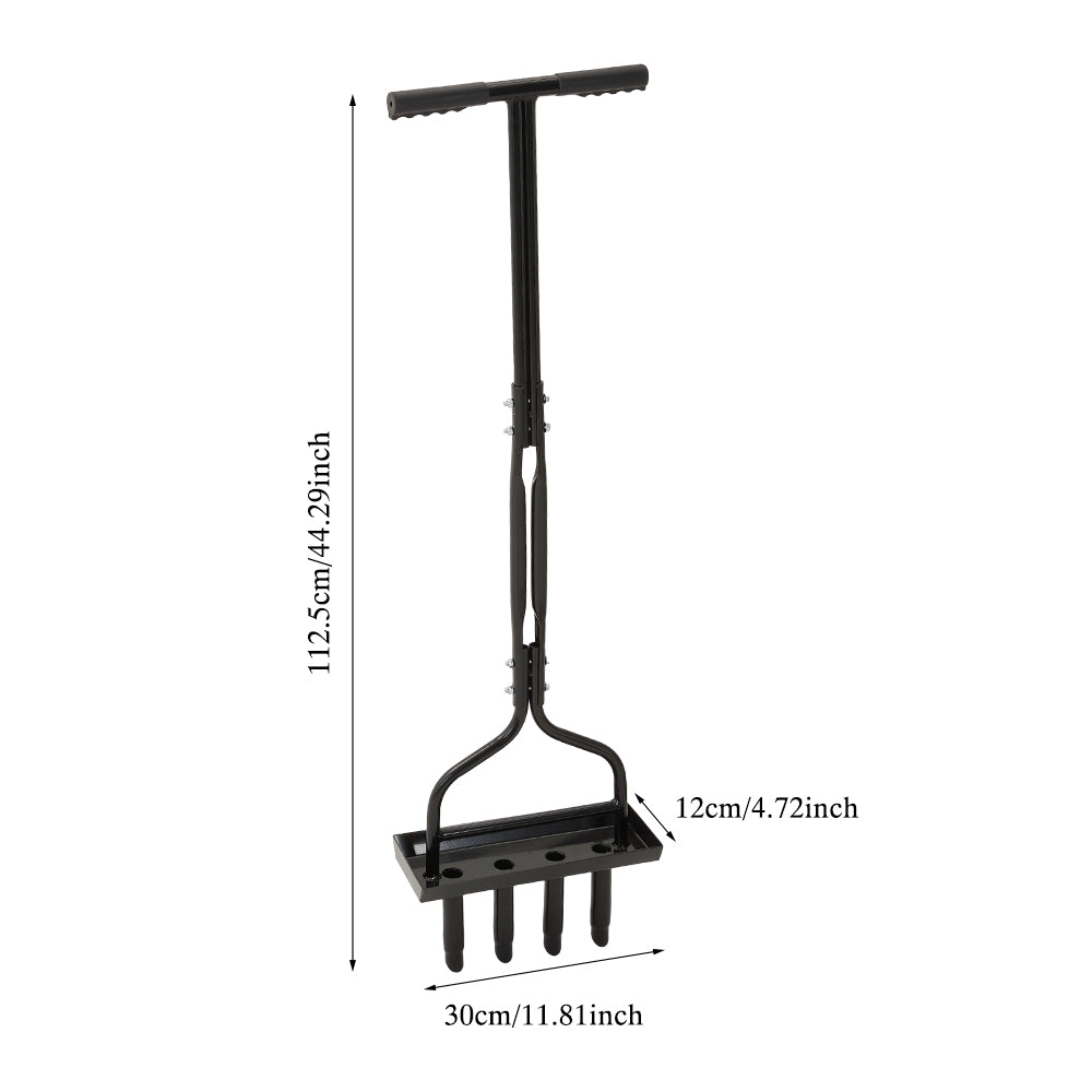 Lawn Aerator With Soil Core Storage Tray