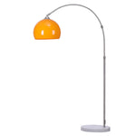 Modern Arched Floor Lamp With Marble Base | Orange
