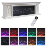 Tv Stand Electric Fireplace With 7 Led Flame Colors, Remote & Wifi Control, 750w/1500w Heater For Rooms Up To 25㎡（with Gold Outline）