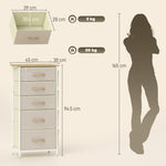 HOMCOM Fabric Chest Of Drawers, 5 Drawer Dresser For Bedroom
