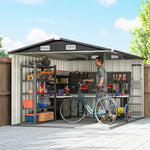 12 X 8 Ft Garden Shed, Outdoor Storage Shed With 4 Vents