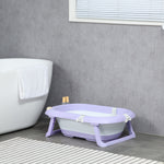 Foldable Baby Bathtub W/ Non-slip Support Legs, Cushion Pad | Purple