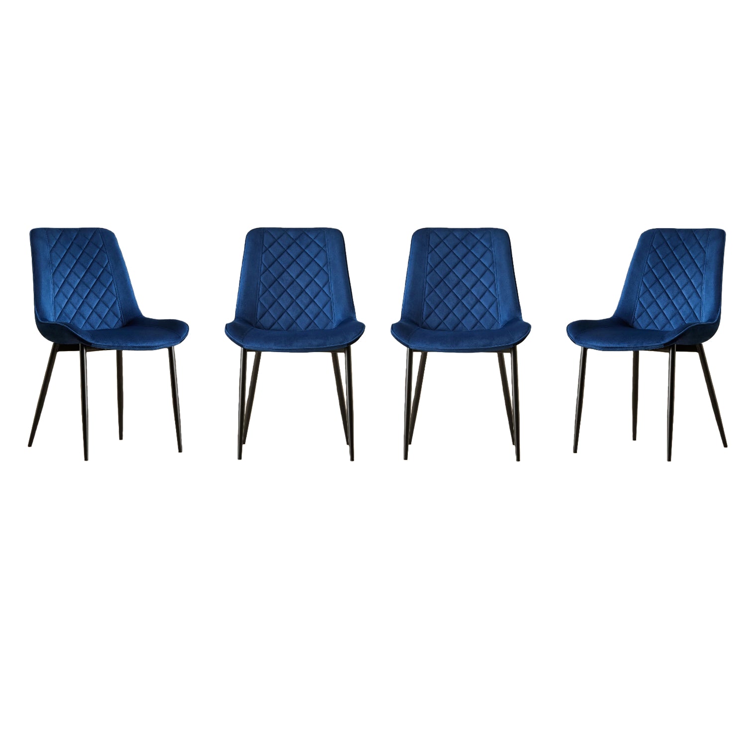 Amelia Velvet Comfort Dining Chairs | One Size | Blue
