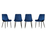 San Diego Marble Top Dining Table With Amelia Velvet Chairs | Blue