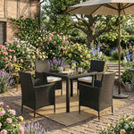 Set Of 4 Rattan Chairs Garden Furniture