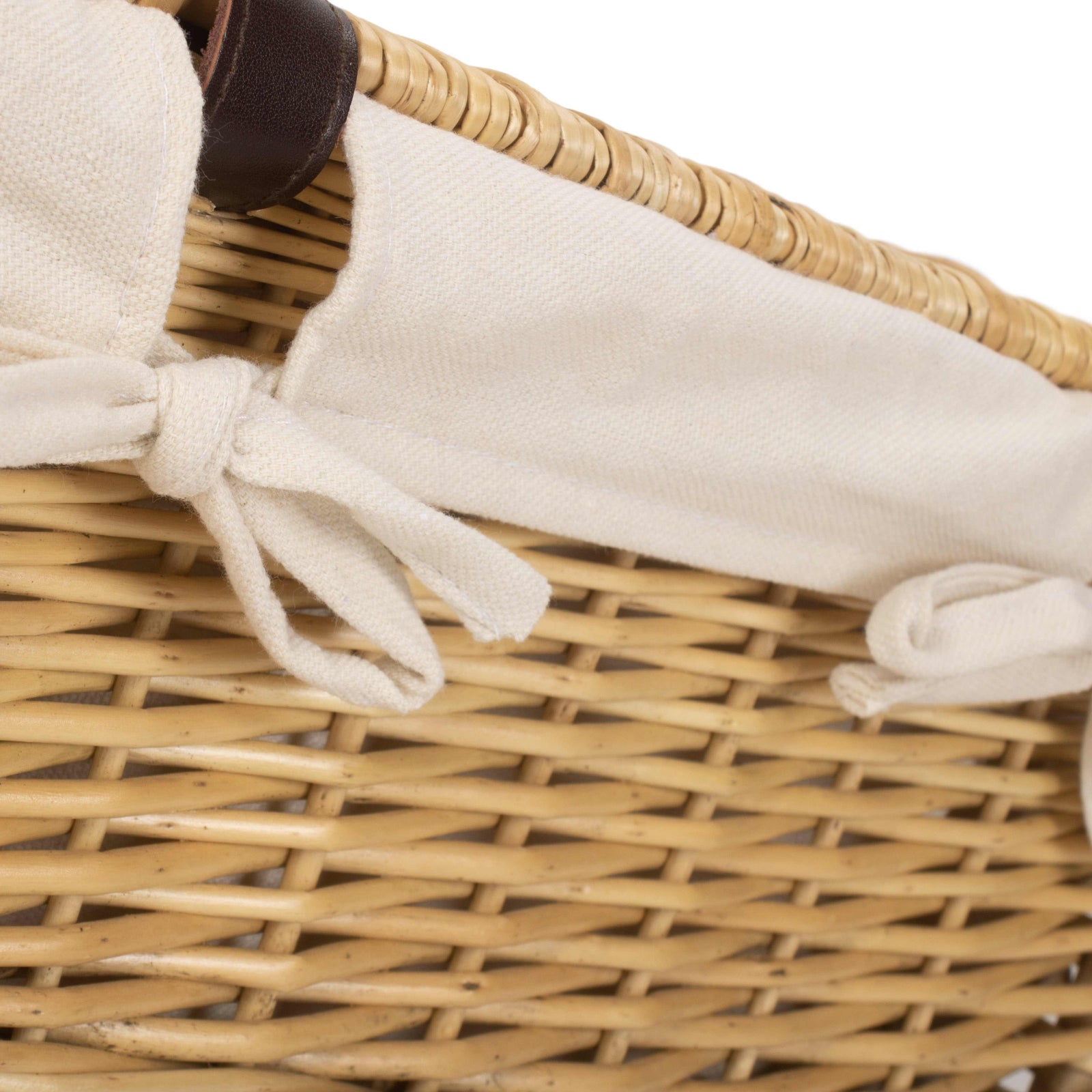 Wicker Buff 40cm Picnic Basket | White