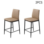 2pcs Upholstered Bar Stools | Camel