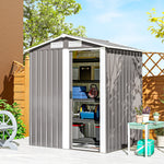 5x4.3ft Outdoor Metal Storage Shed Sliding Door Sloped Roof