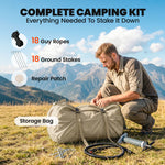 Outsunny Inflatable Tents 4 Season For 6-8 Person Khaki