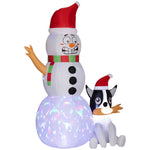 6.2ft Christmas Blow Up Snowman With Dog