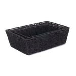 Black Paper Rope Tray | Set-of-3 | Black
