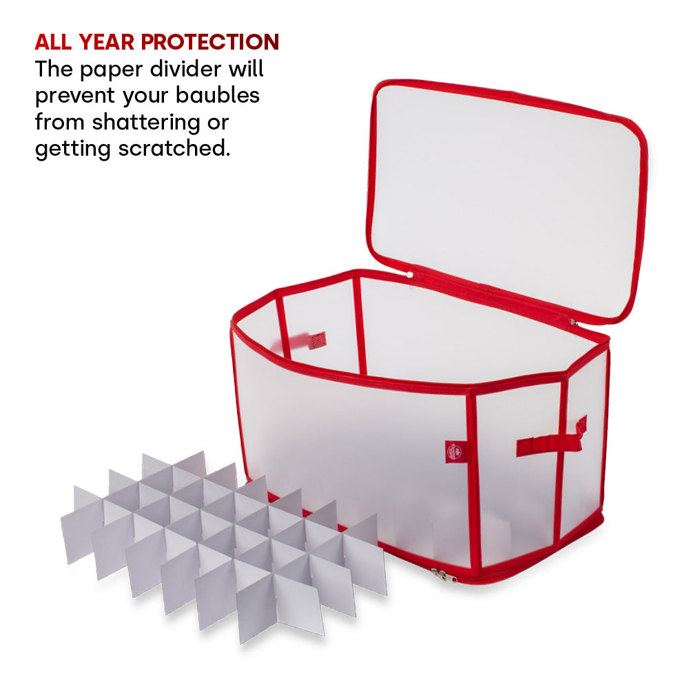Christmas Ornament Storage Box With 112 Bauble Capacity | Red