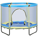 55" Kids Trampoline With Enclosure Net For Toddler 1-6 Years Blue