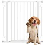 Dog Gate Wide Stair Gate W/ Door Pressure Fit, 75-85w Cm | White