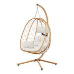Egg-shaped Hanging Chair With Soft Cushion & Headrest | One Size | Gold
