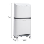48l Double-layer Step-on Rubbish Bin With Odour Seal And Removable Liner, White