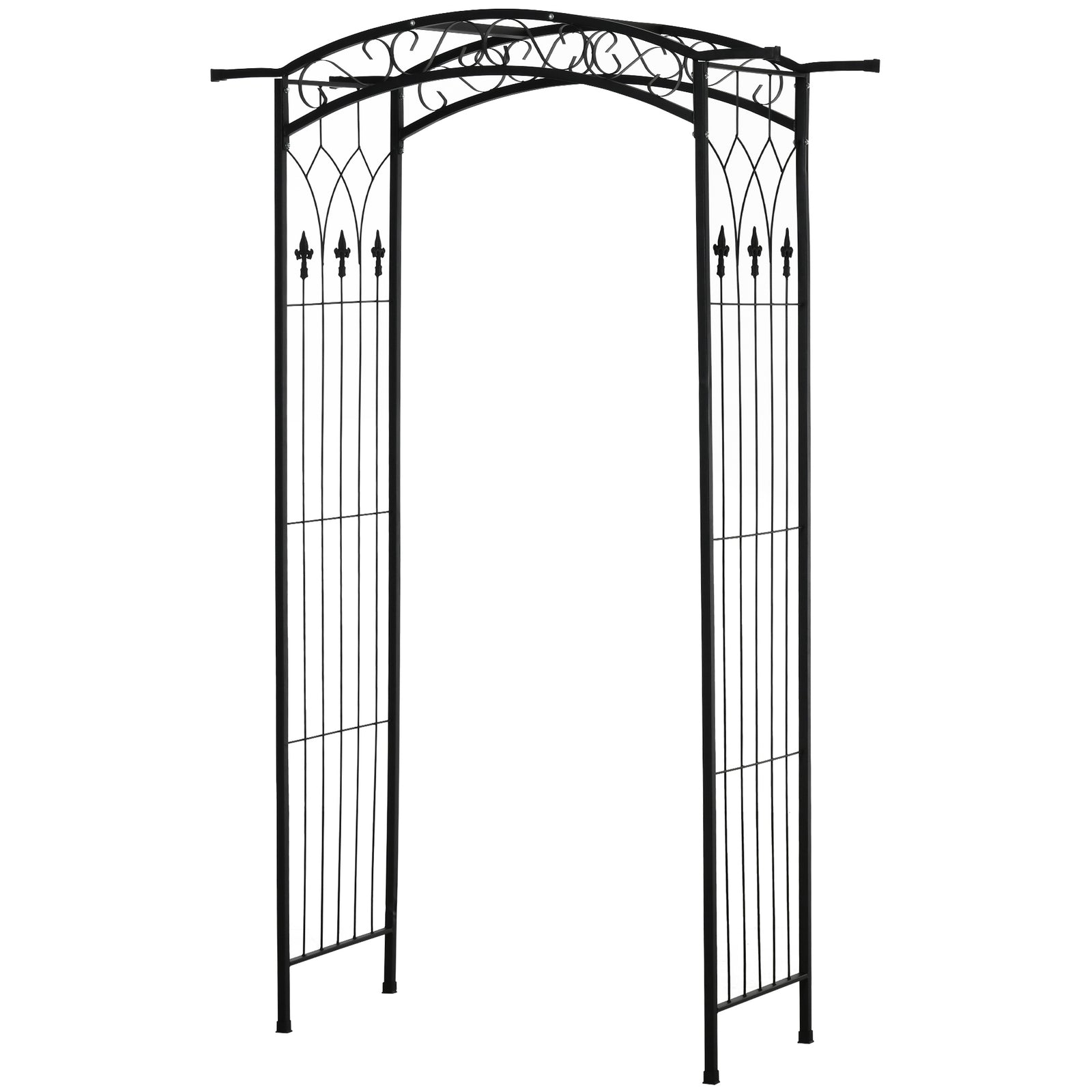 Outsunny 211cm Height Metal Garden Arch Arbor For Wedding Decor