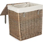 White Cotton Lined Boutique Antique Wash Laundry Baskets | Small