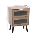 Breeins Modern Dual-drawer Bedside Table With Solid Wood Legs