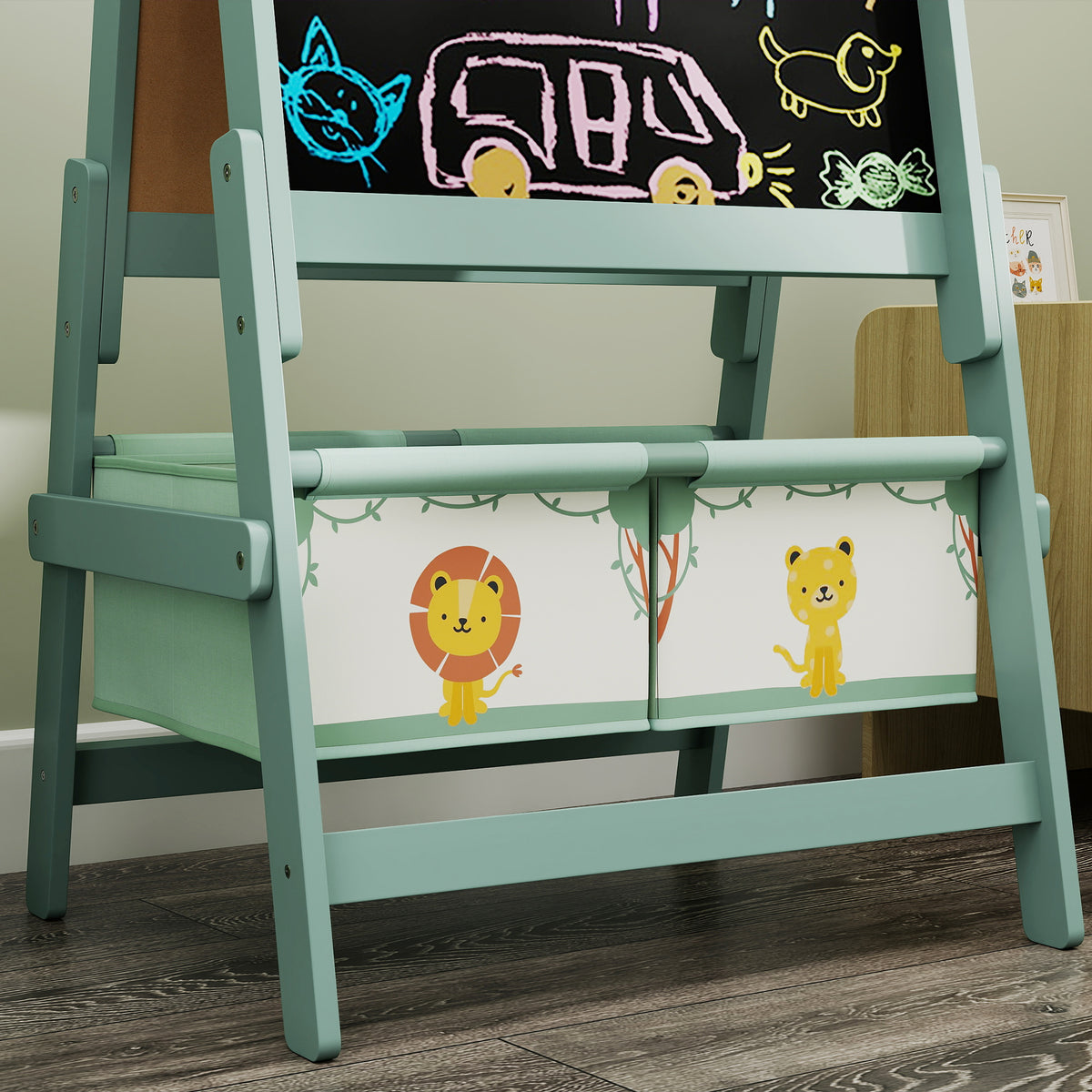 AIYAPLAY 3-in-1 Kids Easel, Double-sided Art Easel With Paper Roll