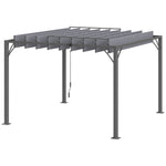 3 X 3(m) Outdoor Louvered Metal Pergola With Roof