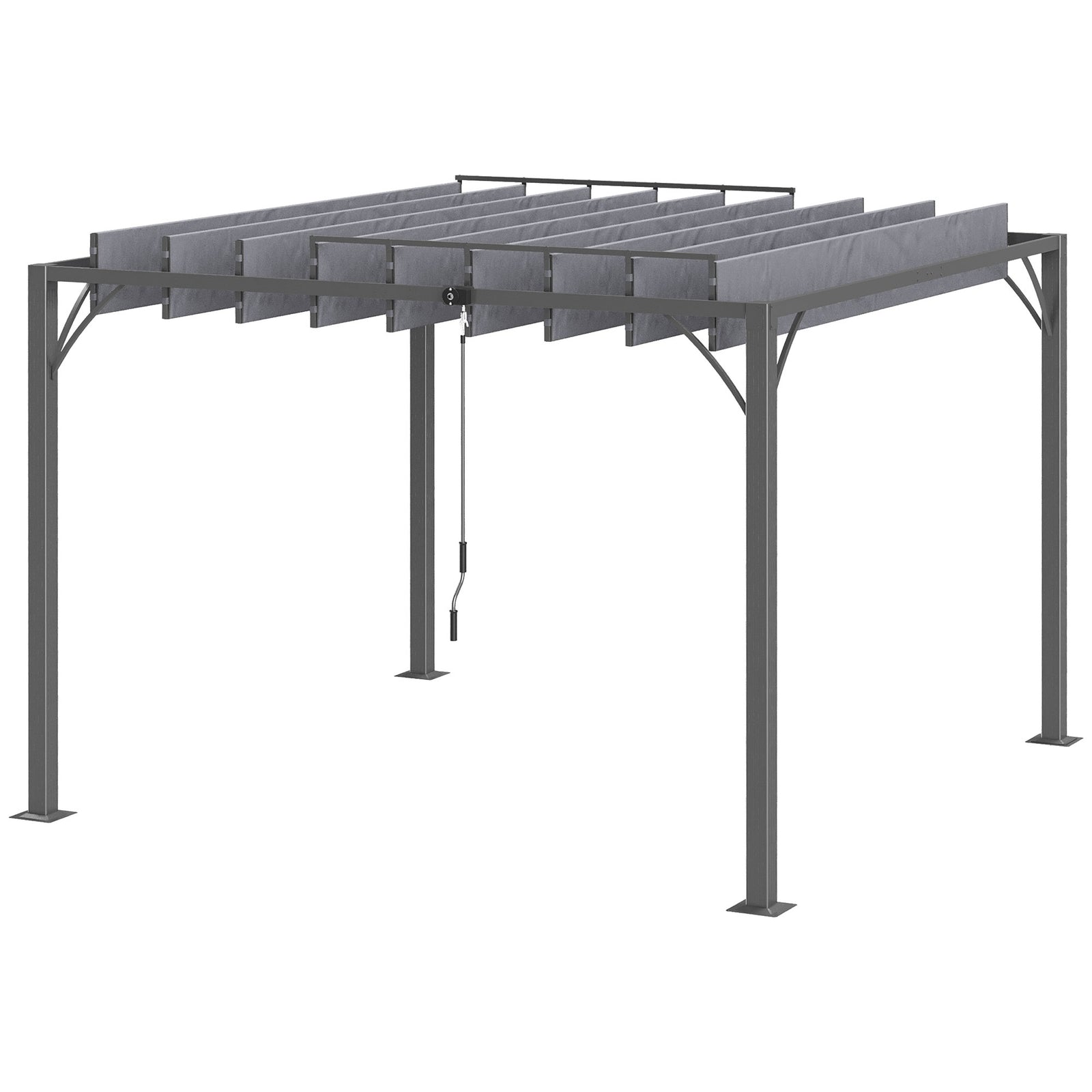 3 X 3(m) Outdoor Louvered Metal Pergola With Roof