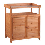 Multi-function Potting Bench, Galvanized Top | Orange