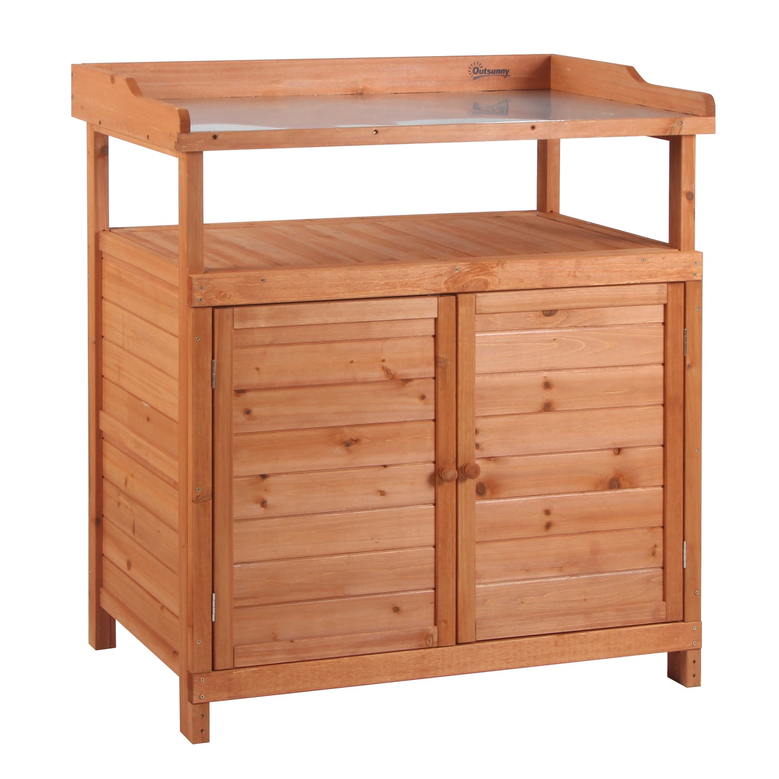 Multi-function Potting Bench, Galvanized Top | Orange