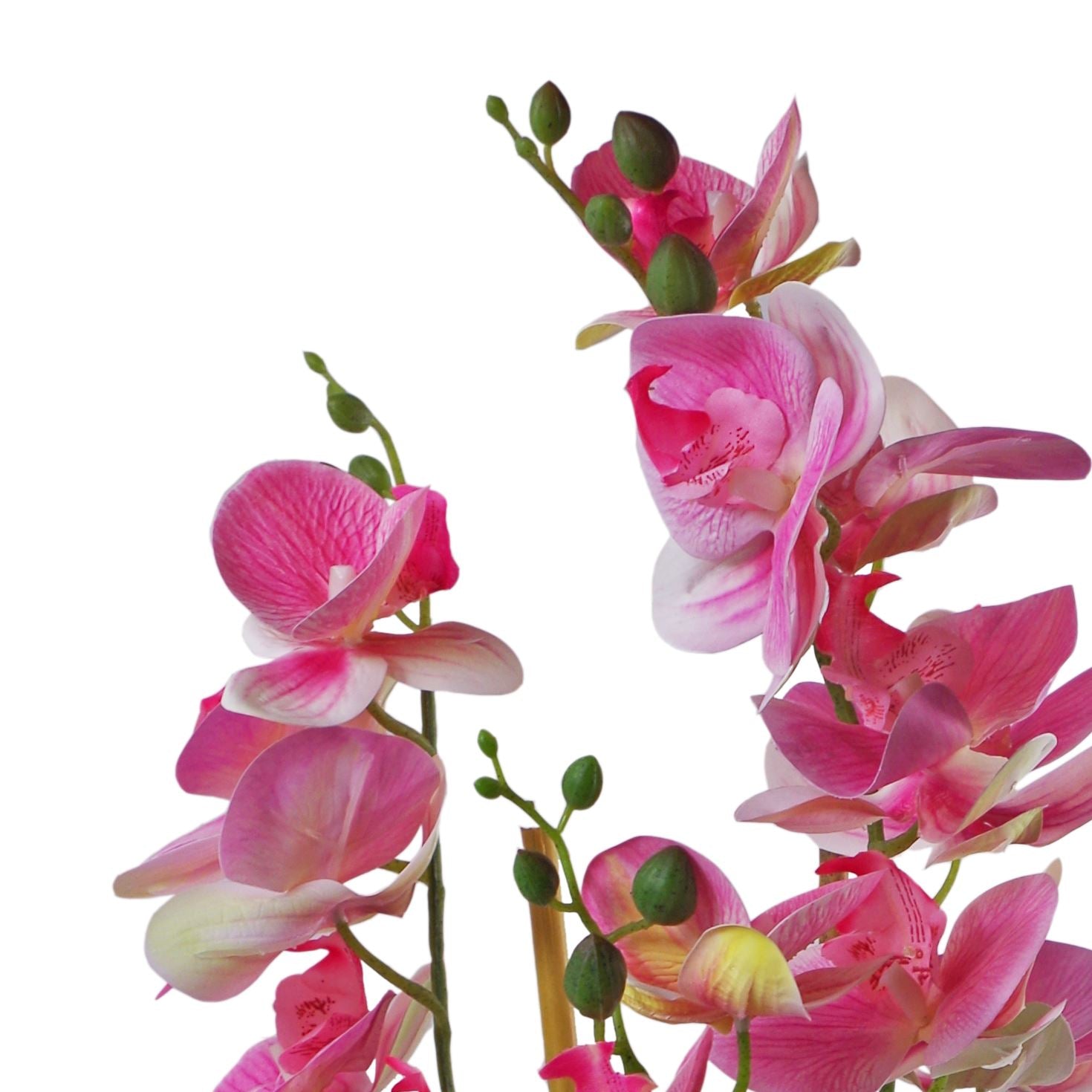 70cm Artificial Orchid Light Pink With Black Ceramic Planter