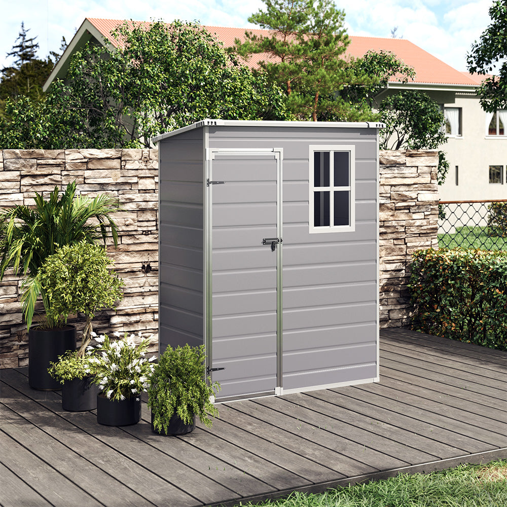 5x3ft Heavy Duty Outdoor Plastic Storage Shed  Waterproof Lockable