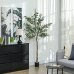 HOMCOM Indoor Artificial Plant, Faux Potted Silk Olive Tree, 180cm