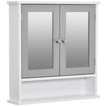 Wall Mounted Mirror Cabinet W/ Double Mirror Doors