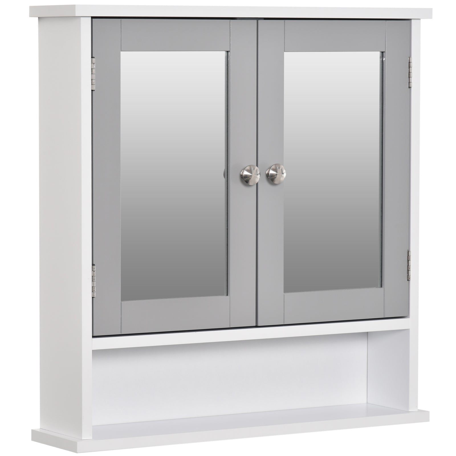 Wall Mounted Mirror Cabinet W/ Double Mirror Doors