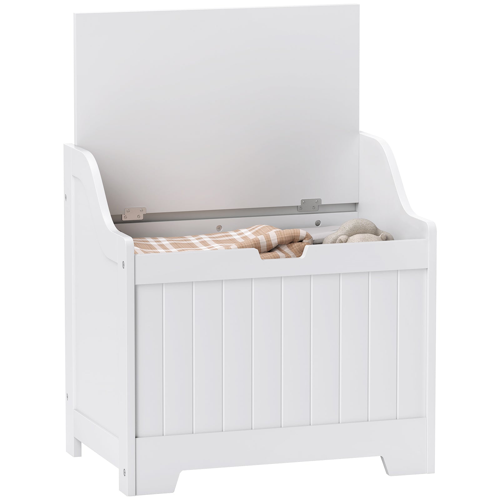Storage Trunk With Safety Hinge For Living Room, 56.4cm | One Size | White