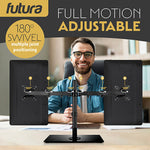 Futura Dual Monitor Stand 13 To 32 Inch Height Adjustable Freestanding Base Supports 8kg Per Arm