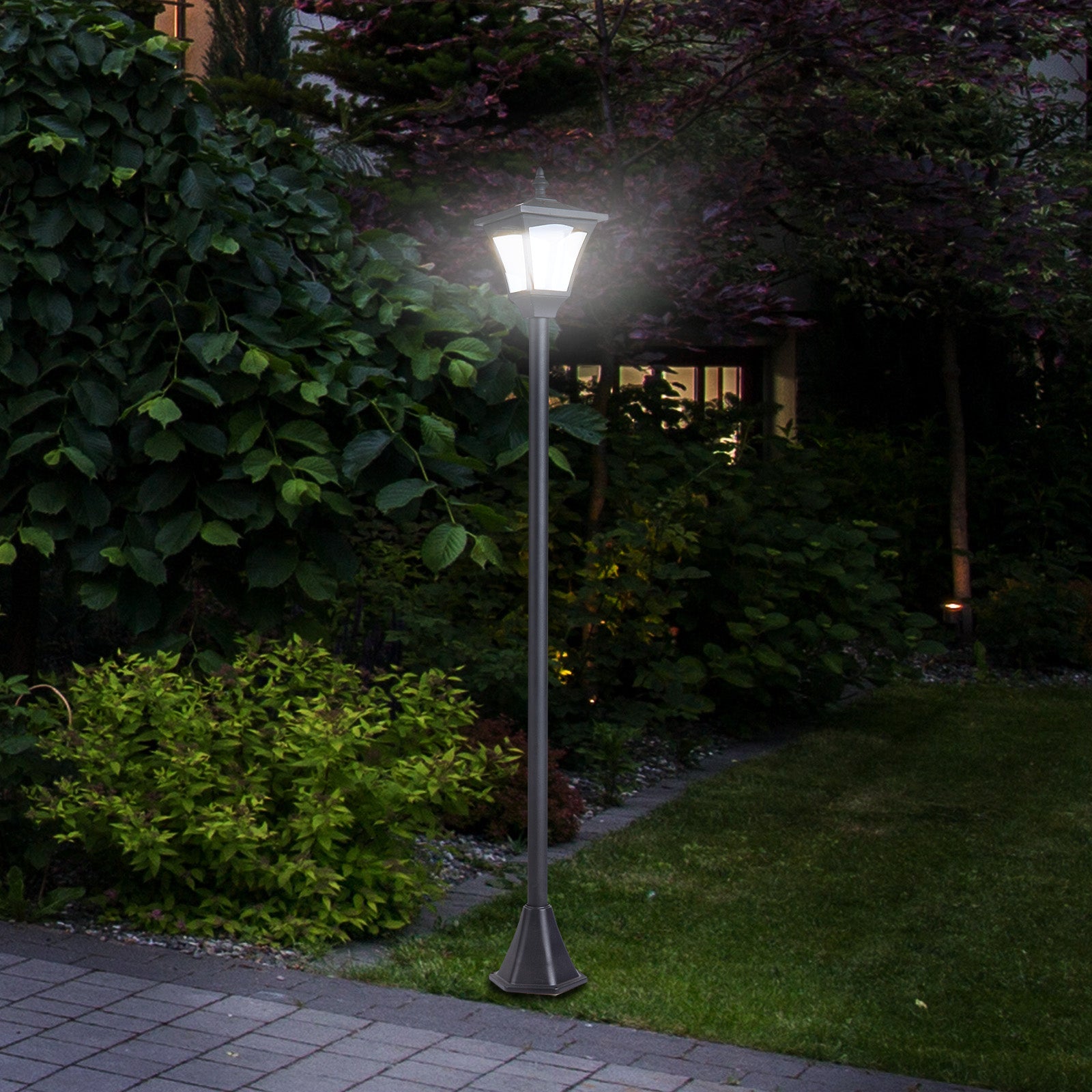 Outdoor Garden Solar Light With Base Post Lamp Freestanding