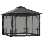 3x3m Garden Gazebo, Double Tier Sun Shade