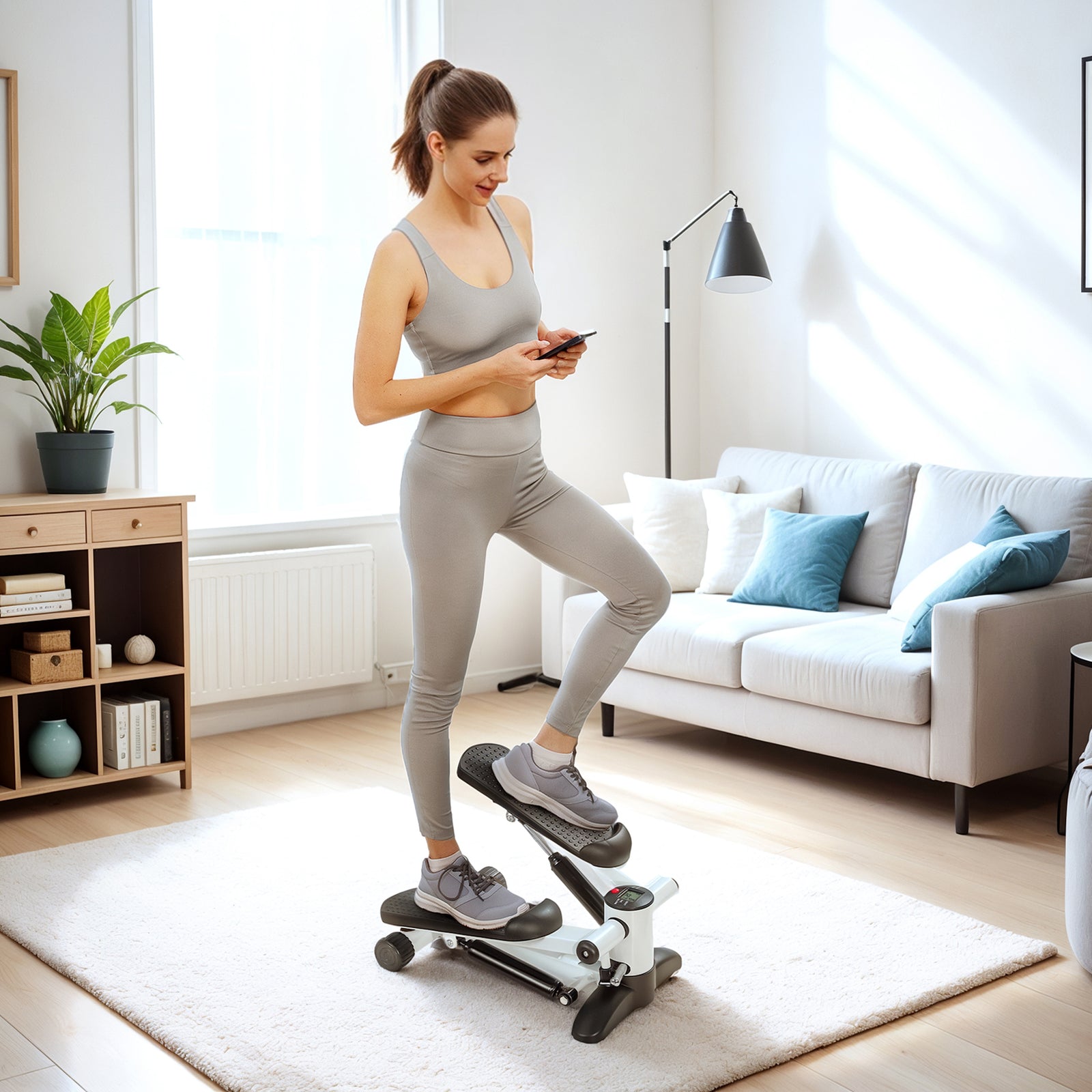 Mini Stepper,w/ Compact, Lcd Monitor | White